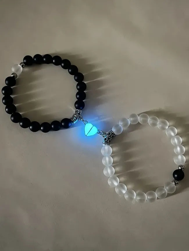 2pcs glow in the dark lover bracelets with a pair of beleket bff bracelets