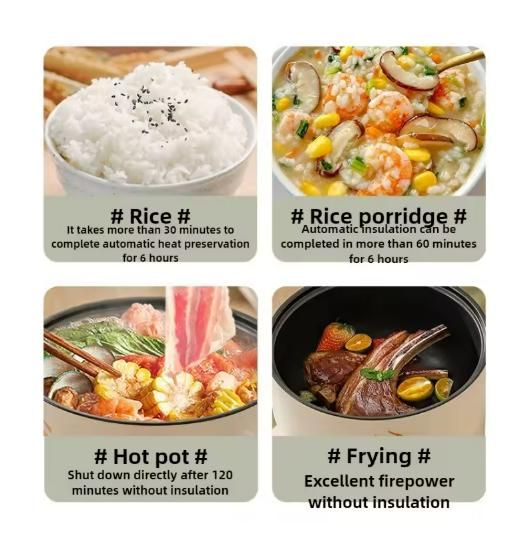 1.8 L Multifunctional Electric Non-Stick Pot With Transparent Lid