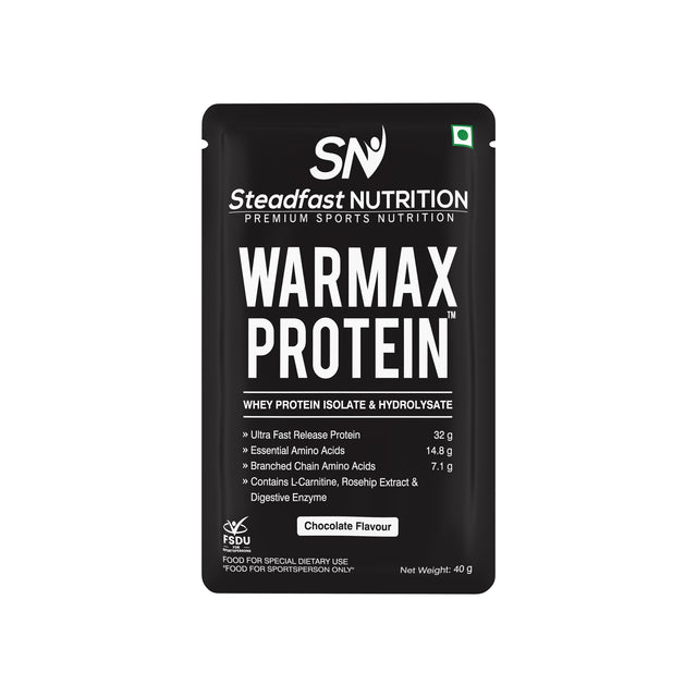 Warmax Protein – Whey Isolate & Hydrolysate | Chocolate Flavour | 6, 15 & 30 Sachets