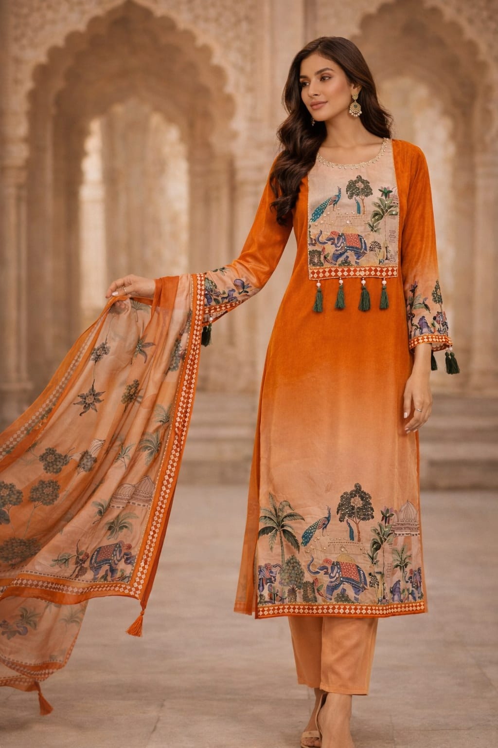 Royal Amber Heritage Kurti Set