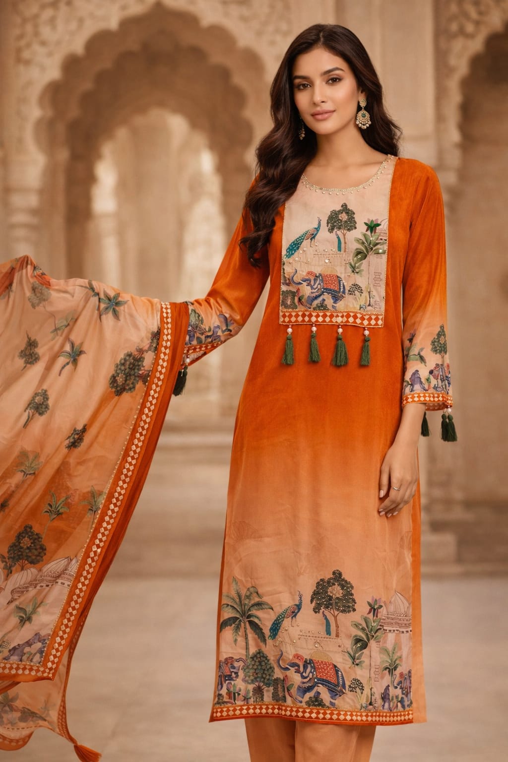 Royal Amber Heritage Kurti Set