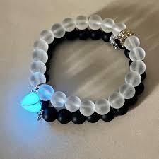 2pcs glow in the dark lover bracelets with a pair of beleket bff bracelets