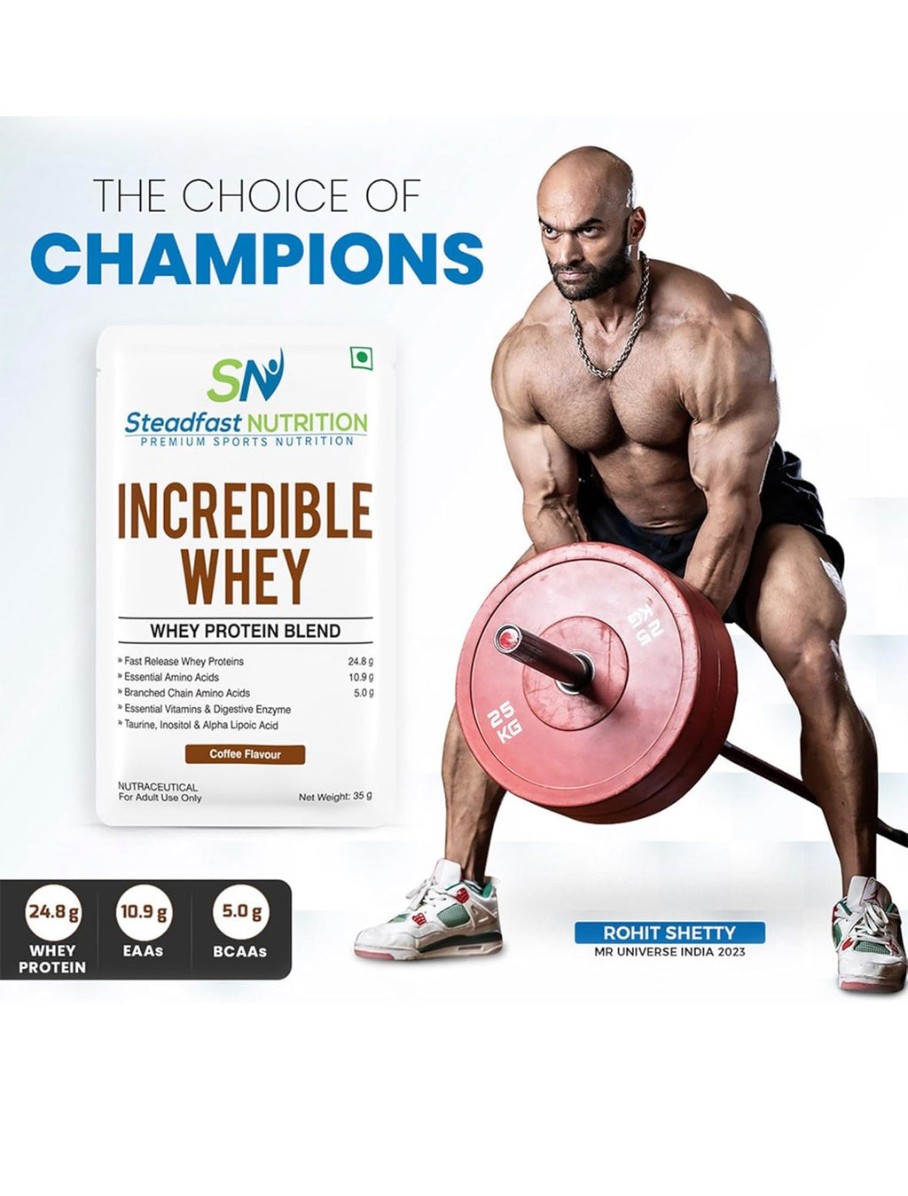 Steadfast Nutrition Incredible Whey – Chocolate Flavour | Fast Absorption Protein Sachets (6, 15, 30 Packs)