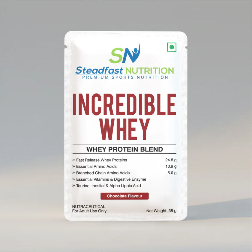 Steadfast Nutrition Incredible Whey – Chocolate Flavour | Fast Absorption Protein Sachets (6, 15, 30 Packs)