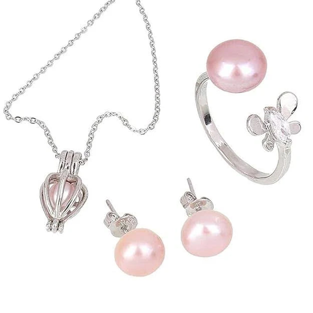 Love Pearl Necklace Set + Free Earrings + One Ring & a secret gift